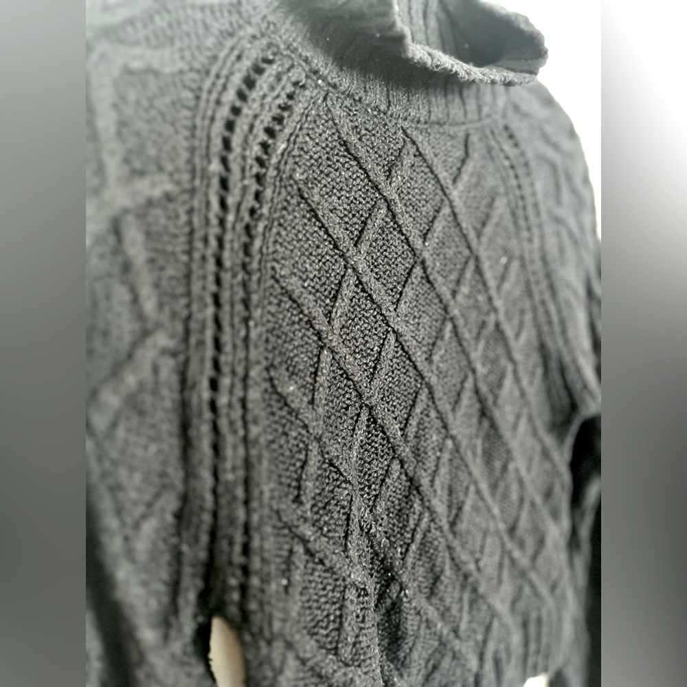 Black Knit Mock Neck Sweater